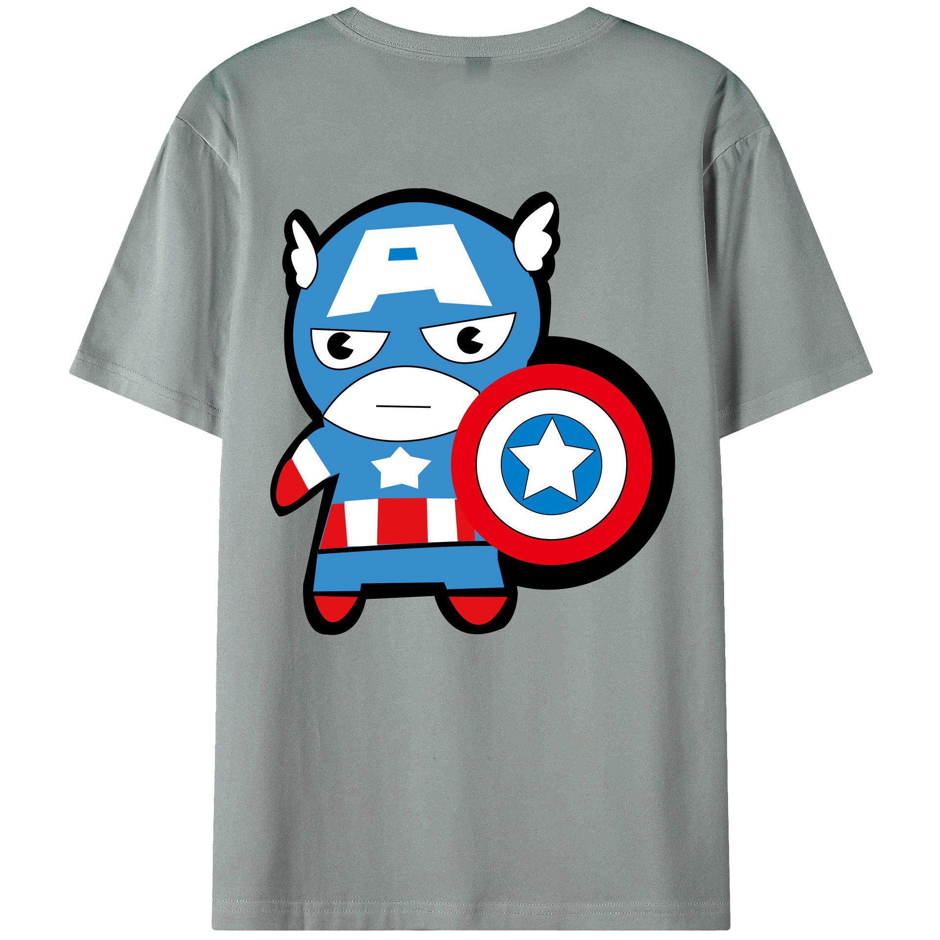 （画像用） アベンジャーズ The Avengers 綿100％ メンズ半袖Tシャツ（バックプリント） 通気性